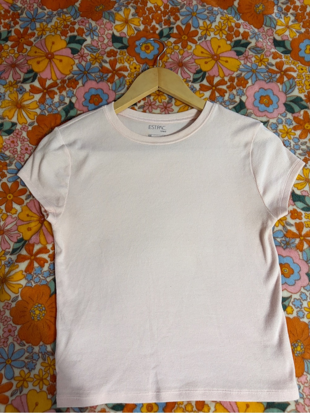 Pacsun Est.PAC. 1980 collection baby pink ribbed shirt